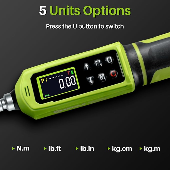 Digital Torque Screwdriver,1.3-89In.Lb/0.15-10N.m,1/4 Inch Drive Inch Pound Electronic Torque Wrench Screwdriver Set with ±2% Accuracy,Vibration Buzzer Indicator for Gunsmithing,Scope Mounting
