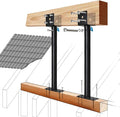 Upgraded 2Pack 3.6" 304 Saddle Stainless Steel Roof Riser for Patio Pergola, Heavy-Duty 18-1/4 Inches High, Pergola Roofs Riser Beam Brackets, Adjustable Roof Riser Hardware, Black Finish (Enhanced)
