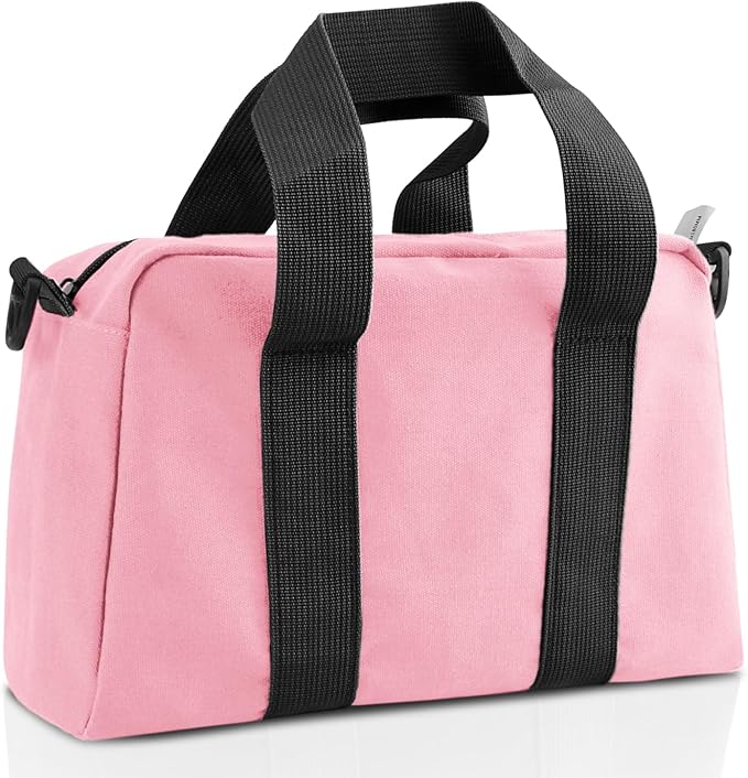 Small Tool Bag, Canvas Tool Storage Bag, Large Capacity Multipurpose Zipper Soft Tote Organizer Pouch for Electrician, Plumbing, Gardening,Tools Bags for Men (Pink, 20 Inch)