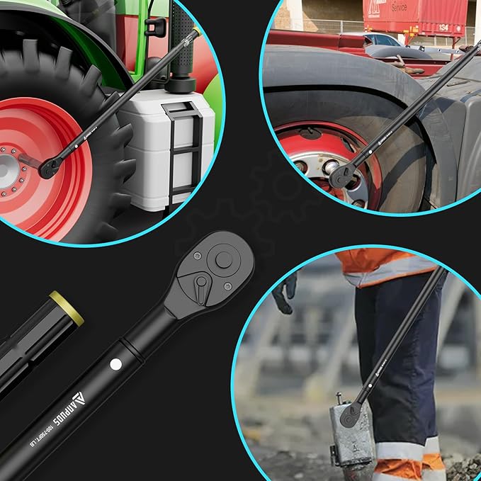 3/4-Inch Drive Click Torque Wrench, 100-750 Ft-Lb/135.5-1016.3 Nm Torque Wrench with Dual Range Scales, Dual-Direction, Quick Release Reversible Head, 48-Tooth for Car, Truck, Tractor