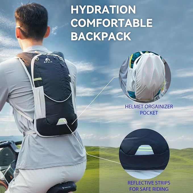 Hydration Backpack with 2L Bladder – Durable Lightweight Water Pack for Running, Hiking, Biking – Fits Men, Women, Youth