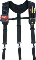 KUNN Tool Belt Suspenders,Heavy Duty 3-Points Padded Construction Work Pouch Suspender for Men with Tool Belt Loops