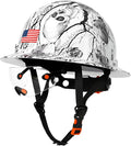 Carbon Fiber Pattern Full Brim Hard Hat with Visor-OSHA Approved Construction Safety Helmet for Men Women,ANSI Z89.1 Vented Reflective Hardhat with Hard Hat Chin Strap,6-Point Suspension