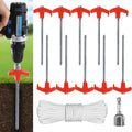 ABCCANOPY Tent Stakes Drillable Garden Shed Stakes, Bonus Adapter, tie-Downs, Orange