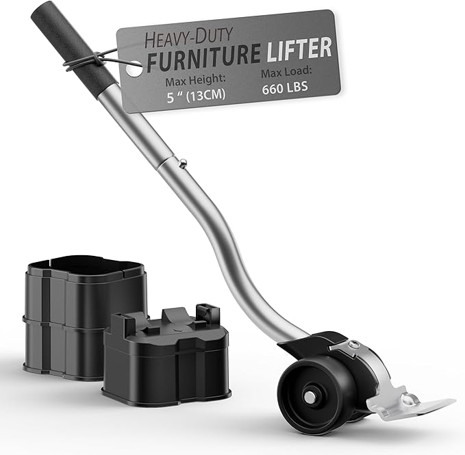 ONEON Furniture Lifter Tool with Height-Adjustable Base – Premium Furniture Jack for Heavy Furniture & Appliances, Effortless Lifting for Pads, Sliders & Mover Setups