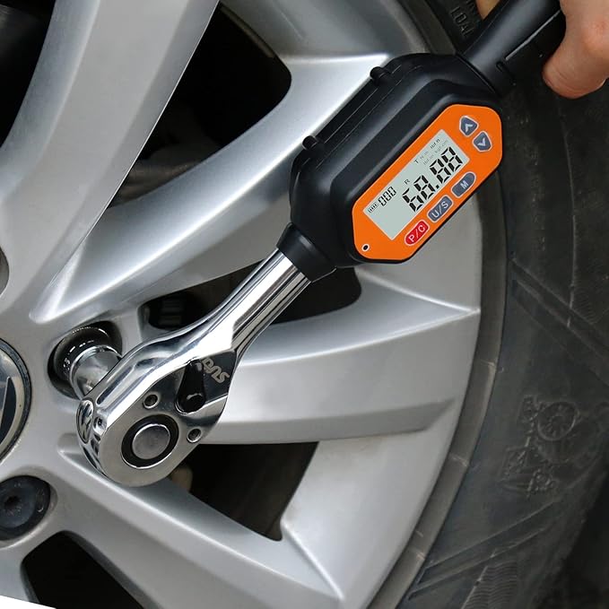 Professional 1/2-Inch Drive Digital Torque Wrench with Buzzer & LED, 3-100 Nm, Accurate to 2%, Calibrated for Reliable Performance - Ideal Bike & Car Repair Tool