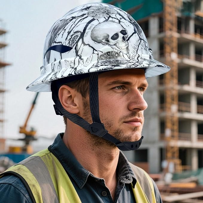 Full Brim Hard Hats ANSI/ISEA Z89.1 Type I Class E Certified 6-Point Suspension Lightweight Adjustable Safety Helmet for Construction Industrial