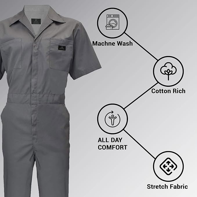 Coveralls Workwear Men Short Sleeve Coveralls