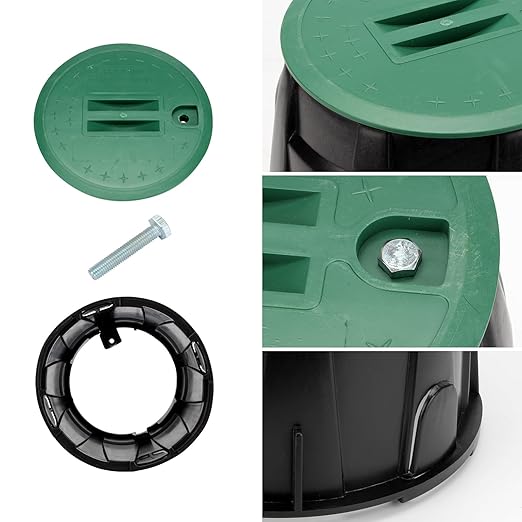 2 Pcs Electrical Splice Box, 10'' Diameter Underground Electrical Junction Box, Sprinkler Valve Boxes for Garden Farm, Inground Electrical Box for Outdoor Electrical Wiring Splices (10In 2Pcs)