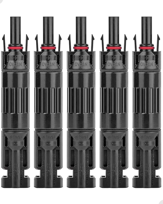 Jtron 5 PCS PV Solar Panel Connector Male/Female 15A Built-in Diode Inline Fuse Solar Wire Connectors Waterproof Anti-backflow (5 PCS 15A Solar Fuse)
