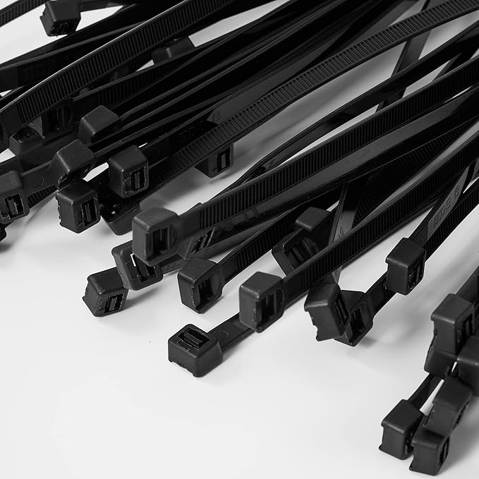 24 Inch Cable Zip Ties Heavy Duty (with Wire Cable Cutters), Strong Large Black Zip Ties with 175 Pounds Tensile Strength, 50 Pack, Long Durable Nylon Black tie Wraps, Outdoor UV Resistant