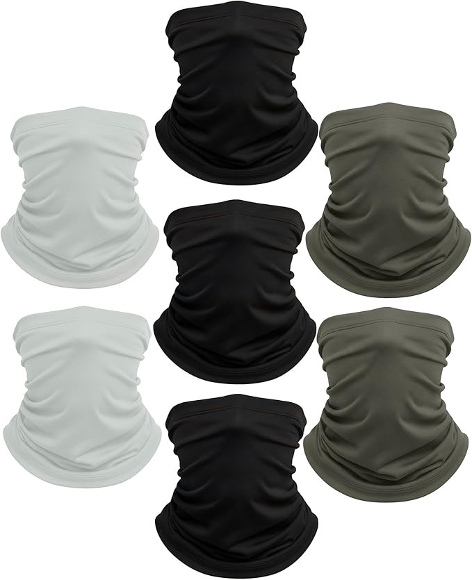 Xeoxarel Neck Gaiter, 7 Pack Cooling UV Protection, Bandana Face Mask Scarf for Men and Women