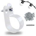 60 Pack 1/4 in Rope Light Clips p-Style Mounting Clips Plastic Cable Clamps for Wire Management(White-60p, 1/4)