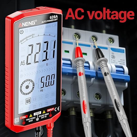 ANENG Multimeter,Digital Voltmeter Tester,TRMS 6000 Counts Rechargeable Meter Measures AC/DC Voltage,Current,Resistance,Capacitance,Temperature,Hz,NCV,Diode,Continuity Auto Ranging Electircal Tools