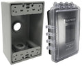 Sealproof Slim 1-Gang Shallow Weatherproof Outdoor Not in Use Outlet Cover with Box Kit, Lockable, UL Extra Duty Compliant, 18 Configurations, Low Profile
