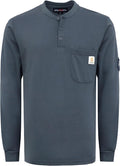 BOCOMAL FR Shirts Flame Resistant Shirt 5.5oz 100% Cotton Light Weight CAT2 Fire Retardant Henley Shirts