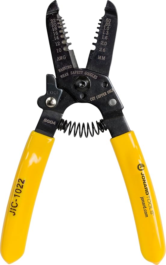 Jonard Tools JIC-1022 10-22 AWG Wire Stripper and Cutter, 6-3/4" Length