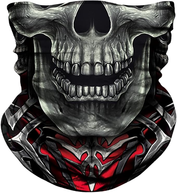 JOEYOUNG Skull Face Mask UV Sun Dust Neck Gaiter Bandana Headwear Motorcycle