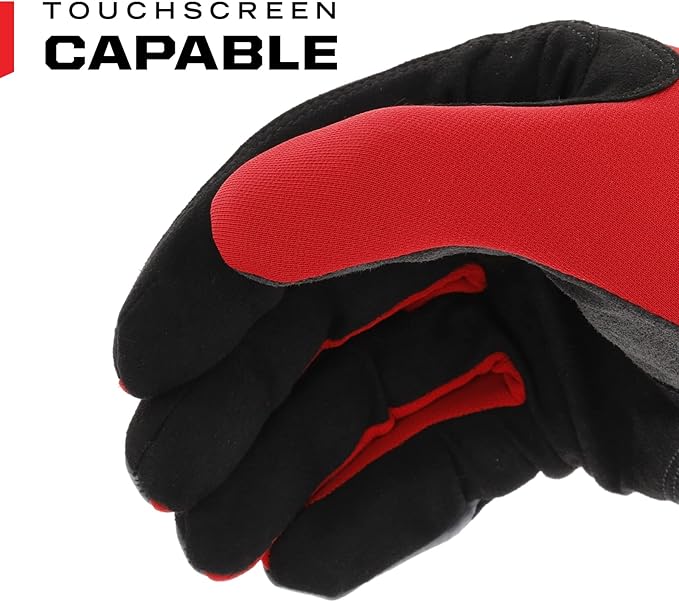 Mechanix Wear FastFit Work Gloves - Anti-Slip & Abrasion Resistant Heavy Duty Gloves - Touchscreen Compatible - Vibration Damping - Multipurpose Use - Small - Red