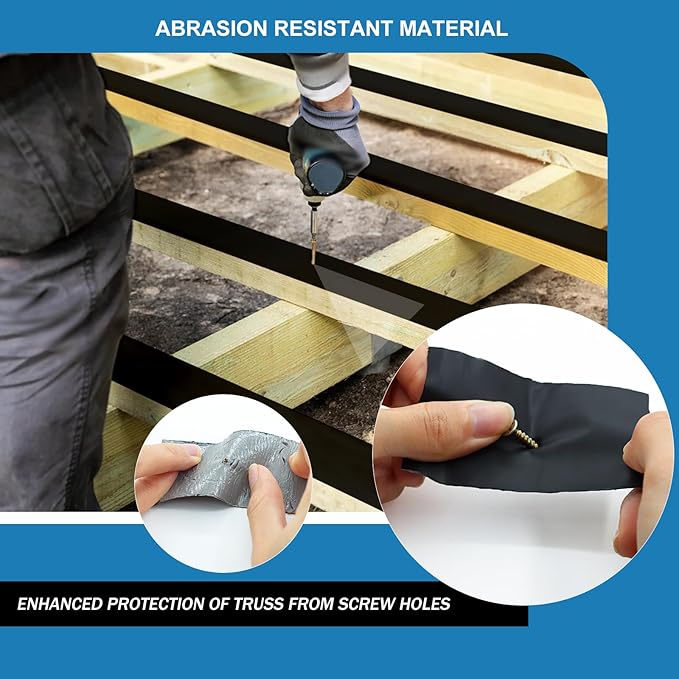 Deck Joist Tape 1-5/8'' x 50', Butyl Deck Tape Flashing Joists Tape for Decking Joist Tape for Flashing Deck Joists and Beams Building Joists(8 Rolls)