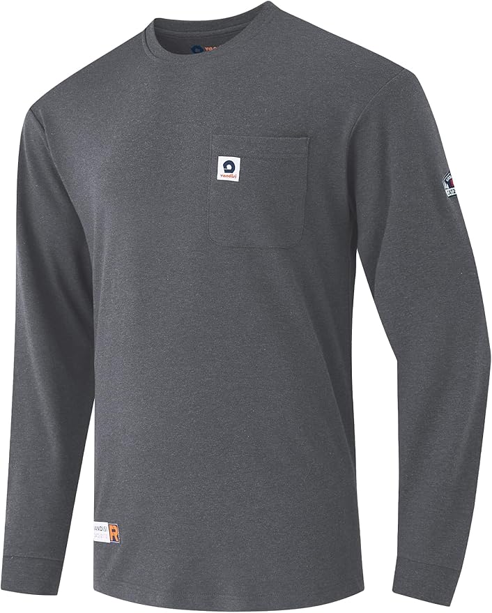FR Shirts for Men 6.5oz Lightweight Fire Resistant Shirts for Men Long Sleeve NFPA2112/CAT2