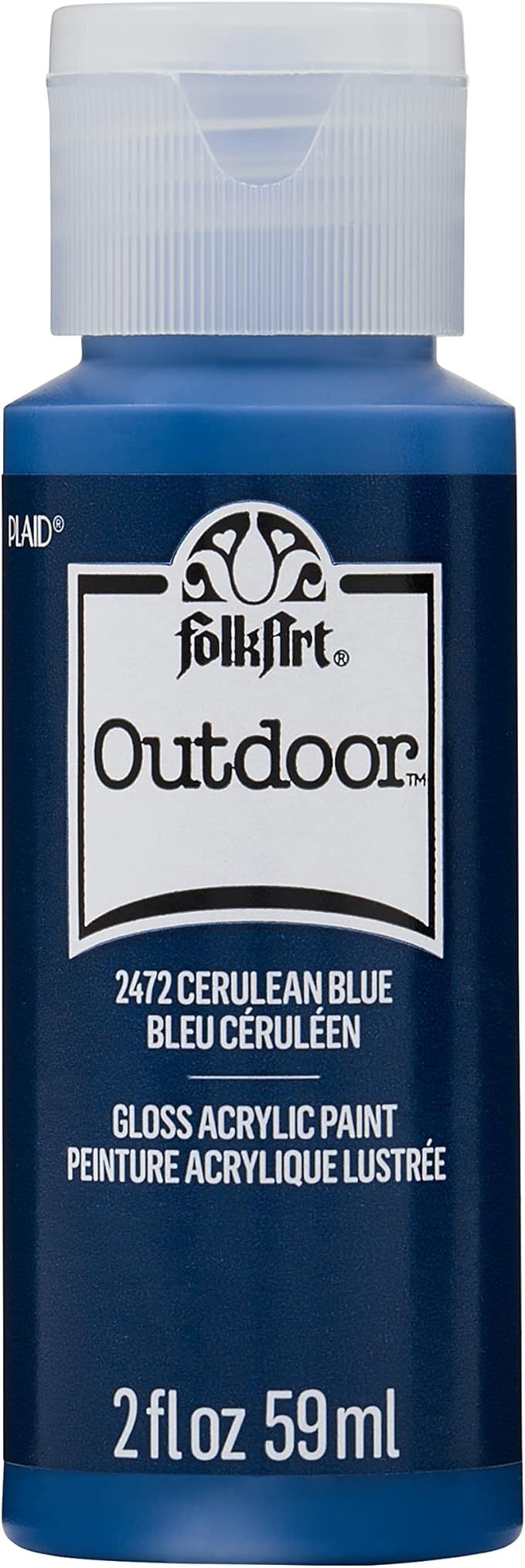 FolkArt Outdoor Acrylic Paint in Assorted Colors (2 Ounce), 2472 Cerulean Blue