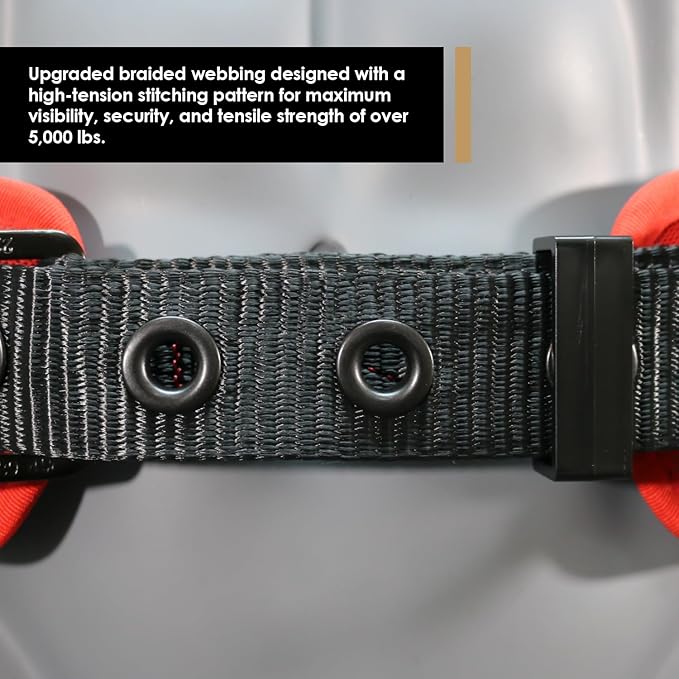 AFP Heavy-Duty 2 D-Ring Waist Body Belt w/Tongue Buckle Premium Stitching (OSHA/ANSI PPE)