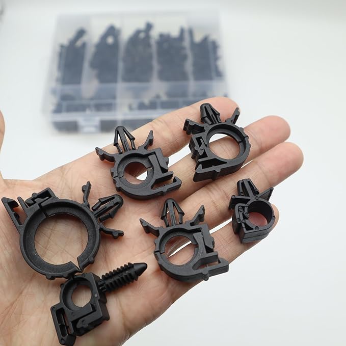 Universal Automotive Wire Loom Clips Kit, Car Engine Bay Wire Harness Routing Clip Replacement Parts for Trucks Cars (60pcs)