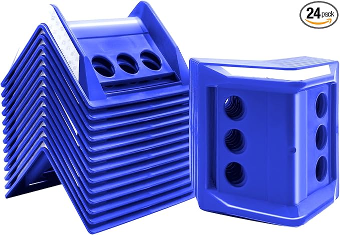 24Pack Flatbed Strap Protector Corner Edge Protector Plastic Blue for Cargo Loads Box Truck Equipment Webbing to Protect Cargo