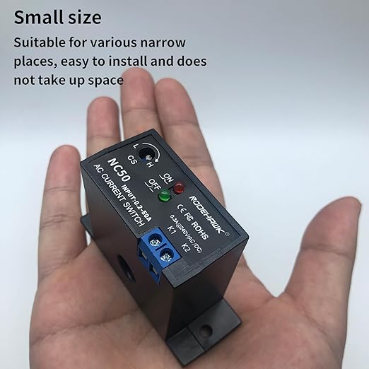 Current Sensing Relay AC Current Sensing Switch 0-50A Normally Closed Current Sensor Monitoring Relay (NC50)