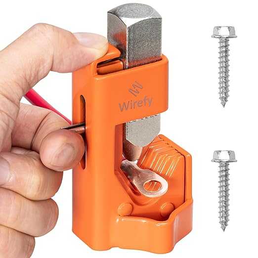 Wirefy Hammer Lug Crimper Tool for Cable & Battery Wire 8-4/0 AWG | Hardened Steel Hand Crimper with Ergonomic Handle & Heavy-Duty Crimping Capacity