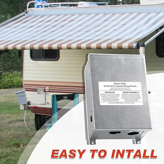 RV Automatic Transfer Switch 50 Amp,240 VAC,70A Neutral Rating,120/240 Volt