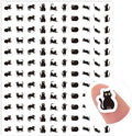 JarThenaAMCS 2400Pcs Mini Black Cat Sticker Cute Kitten Paper Decal Self-Adhesive Sticker for Planner Reward Envelope Scrapbook DIY Supplies, 0.5 in