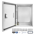 Outdoor Electrical Box 20 x 12 x 10''D NEMA 4X Enclosure Steel Box, Waterproof & Dustproof Outdoor/Indoor Lockable Electrical Junction Box, with Mounting Plate