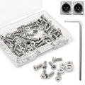50 Sets D Series Panel Screws and Nuts Kit Panel Mount Connector M2.5 x 8 mm Stainless Steel Screw Audio Server Rack Mounts Screws for Attaching D Series Connectors to Panels, with A Hex Wrench