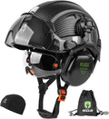 GREEN DEVIL Hard Hat Safety Helmet with Visor and Ear Muffs Men Women Vented Work Hardhat ANSI Z89.1 Cascos De Construccion for Industrial Construction Forestry
