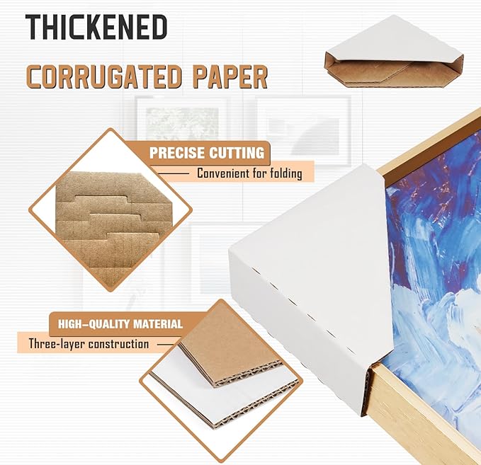 Zipcase 120 Pack Adjustable Cardboard Corner Protectors, Fit 1”,1.5” and 2.2” Frames, Corner Protectors for Shipping, Cardboard Packing Corner, Packaging Edge Protector, Cardboard Shipping Corners