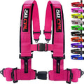 1pc 4 Point Harness for Bucket Seat, Push Release, 10 Color Options, Racing Harness, Race Car, Off Road, UTV, RZR (3in Pink)