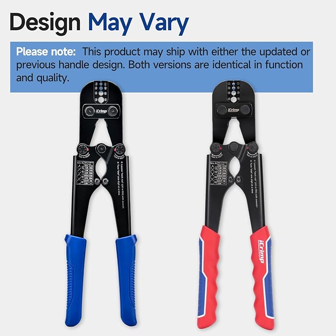 iCrimp Wire Rope Swager, 3/64-inch to 1/8-inch Wire Rope Crimping Tool with Cutter and 375pcs Sleeve Set, Fishing Crimping Tool IWS-1608M & CWR-60