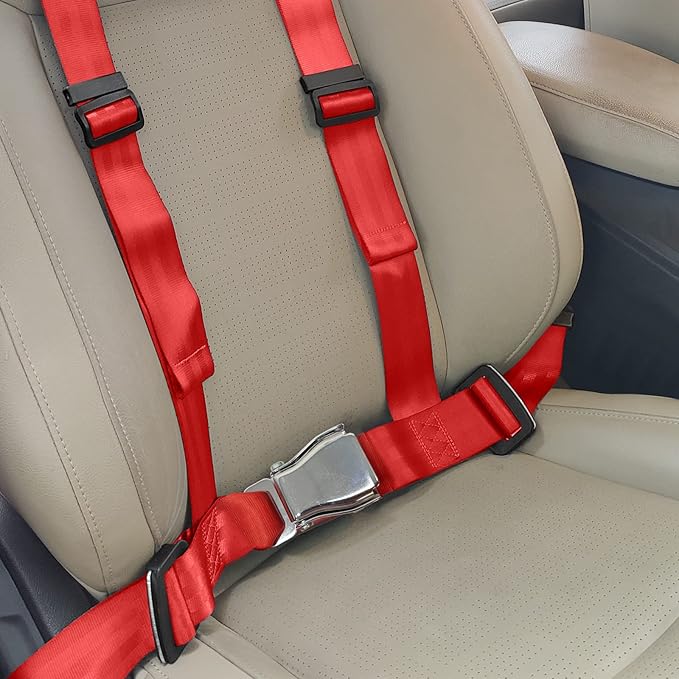 Yakitoko Universal 4 point Safety Harness Set 2" Fits Go Kart,UTV,ATV,Racing Red