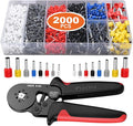 Preciva Ferrule Crimping Tool Kit with 2000PCS Wire Connectors, AWG23-7 Self-adjustable Ratchet Wire Crimping Tool Kit Crimper Plier Set (Red)