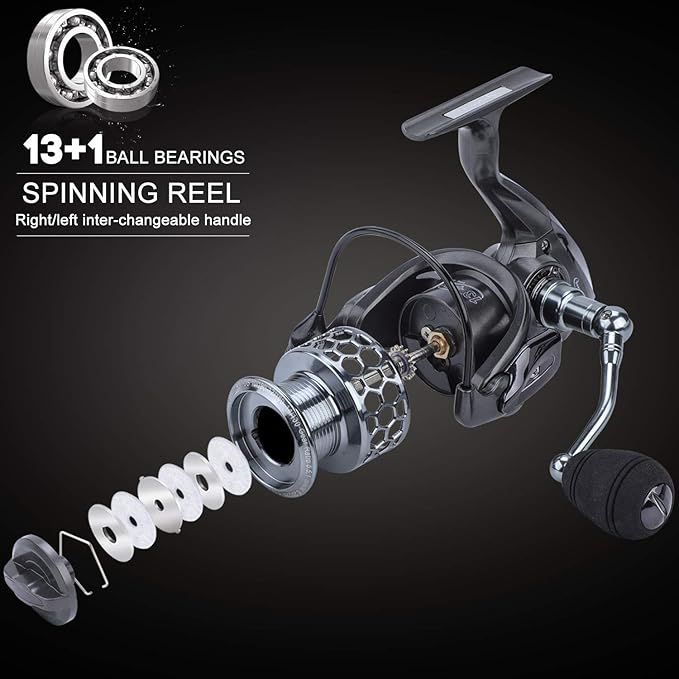 Sougayilang Telescopic Fishing Rod Reel Combos with Carbon Fiber Fishing Pole Spinning Reels and Fishing Accessories