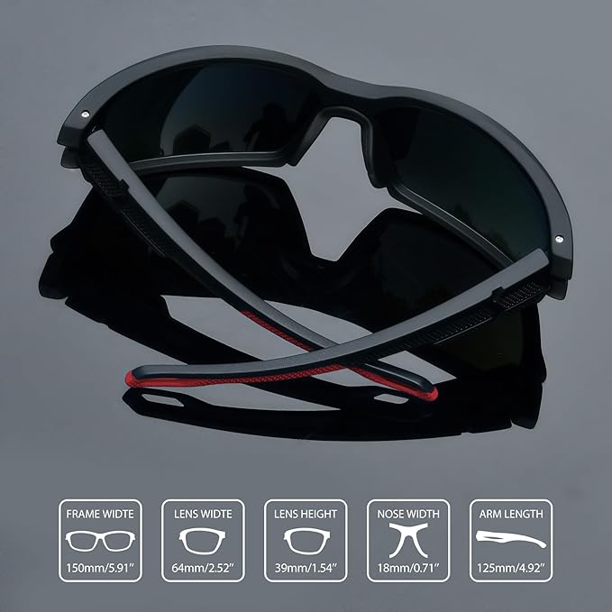 Joopin Sports Sunglasses Polarized UV400 Protection Wrap Around Sun Glasses Shades for Men Women