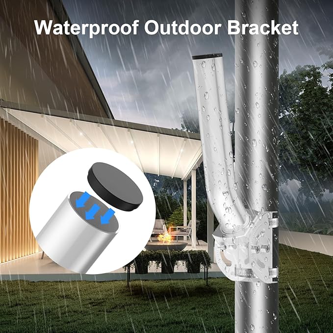 Universal Antenna Pole Mount Bracket, 12" Adjustable J Mounting Brackets for Stalink Gen 2 & Mini, Weather Station, TV/AF Antennas, Wireless Bridge, Access Point, WiFi Booster Extender