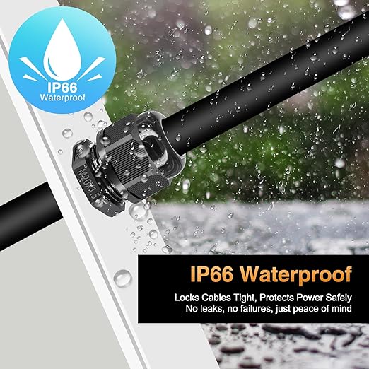 SuperInk Black IP66 Weatherproof Junction Box, Outdoor Electrical Enclosure Project Box 4.9"x3.3"x2.3", PVC/ABS Waterproof Cable Box,W/4pcs 20mm Cable Glands for Garden Lighting, CCTV, DIY Wiring