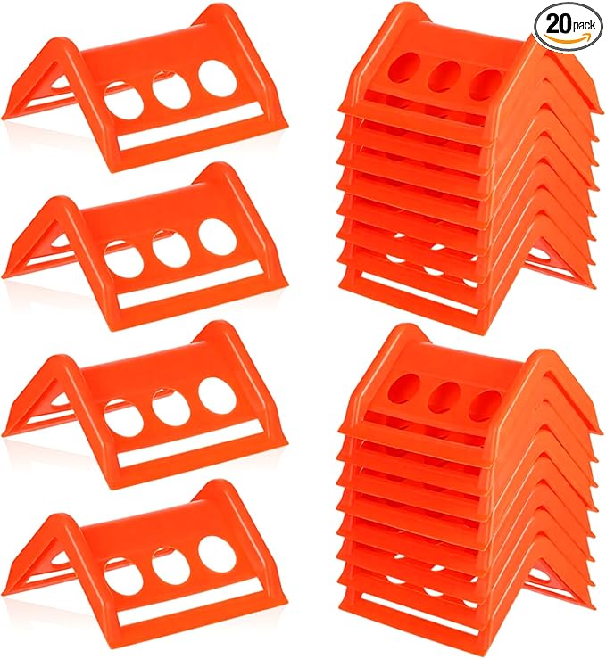 20 Pack Flatbed Edge Protectors for Cargo Loads, Thick Plastic Corner Protectors Tie Down Strap Corner Protector Edge Protector for Pallets Trailer Truck Cargo Protection (Orange)