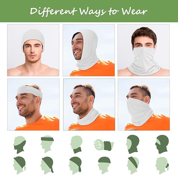Geyoga 6 Pieces Summer UV Protection Cooling Neck Gaiter Face Clothing Neck Gaiter Mask Scarf Sunscreen Breathable Bandana
