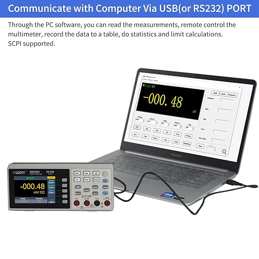 OWON Desktop Digital Multimeter with 3.5-inch LCD Display,Voltage, and Temperature with True RMS Capability,Designed for use in Laboratories, Instruments, and Factories XDM1241
