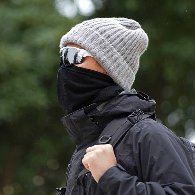 ACUSHLA 100% Merino Wool Neck Gaiter for Men & Women Ski Face Mask Winter Scarf Neck Warmer All Weather, Midweight Maple Leaf