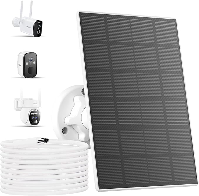 3W Solar Panel for Security Camera Wireless Outdoor - Compatible with Solar Security Cameras X2//F5/MW3/W3K/PG1/PW1, 10 ft Type C Cable,Suitable for All Solar Security Camera(Type C Port)